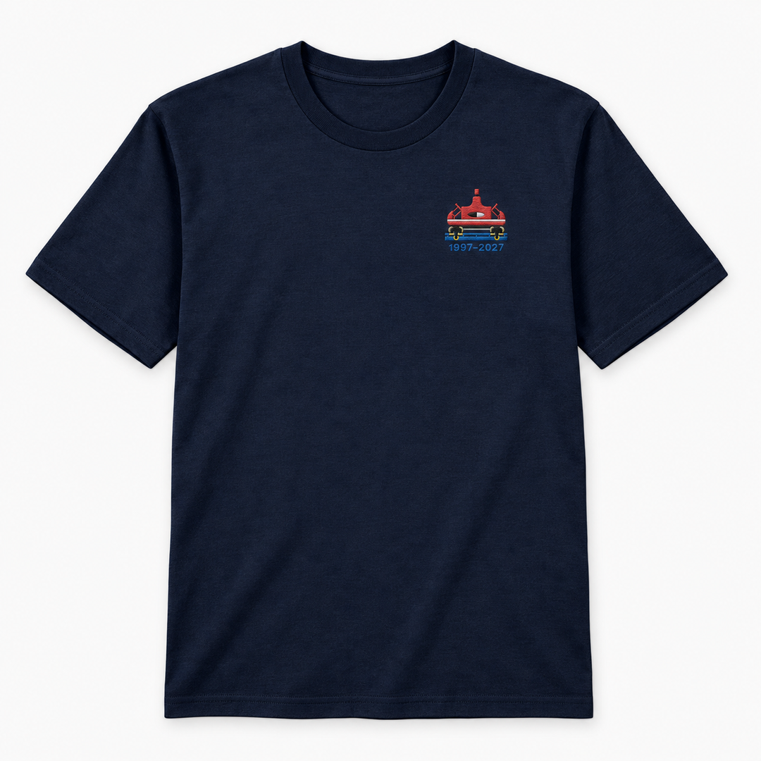 Spinning Coaster Rust Frontcar Stick T-Shirt in Marineblau