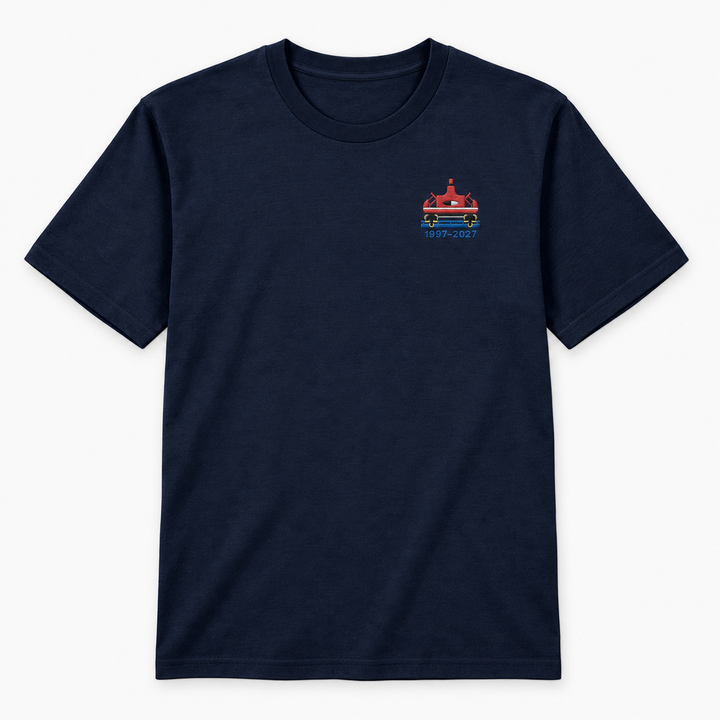 Spinning Coaster Rust Frontcar Stick T-Shirt in Marineblau