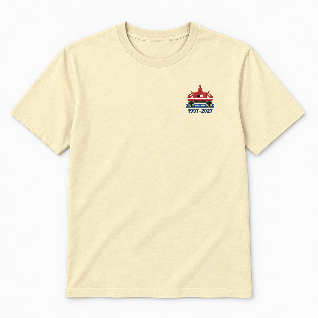 Spinning Coaster Rust Frontcar Stick T-Shirt in Natural Raw
