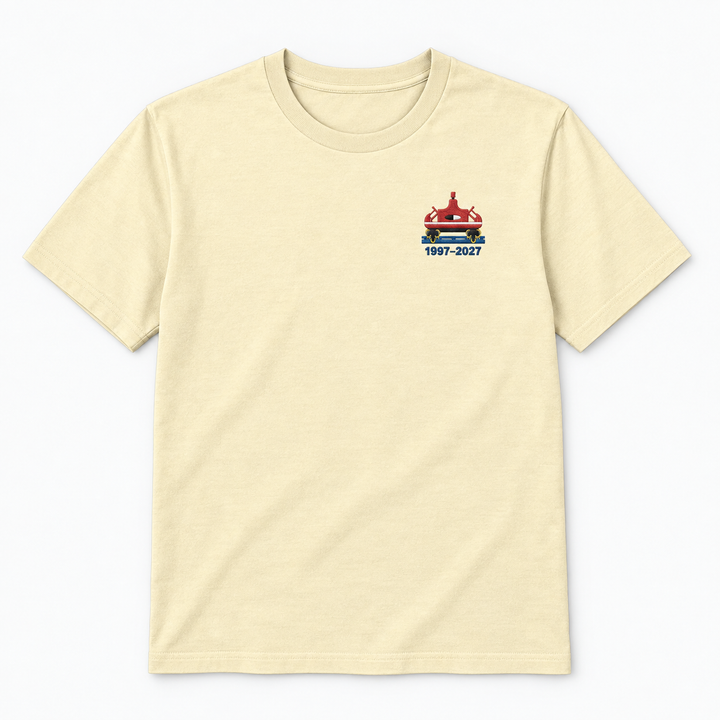 Spinning Coaster Rust Frontcar Stick T-Shirt in Natural Raw